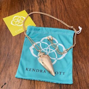 Kendra Scott Staley Arrowhead Rose Gold Statement Necklace Adjustable Like New